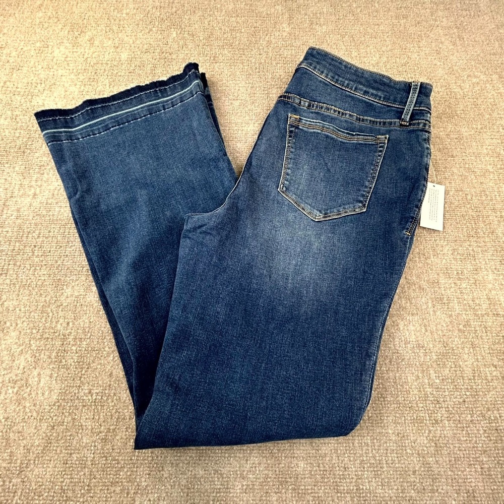Colleen Lopez Flare Jeans Womens 14 Blue Denim‎ Faded Lake Calhoun Released-Hem